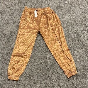 glam Gold Metallic Leopard Satin Joggers